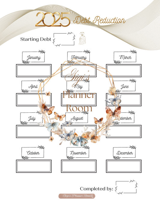 2025 Debt Reduction Monthly Tracker