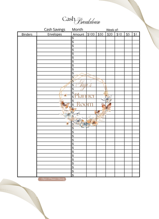 Cash Breakdown Sheet - 2 in 1