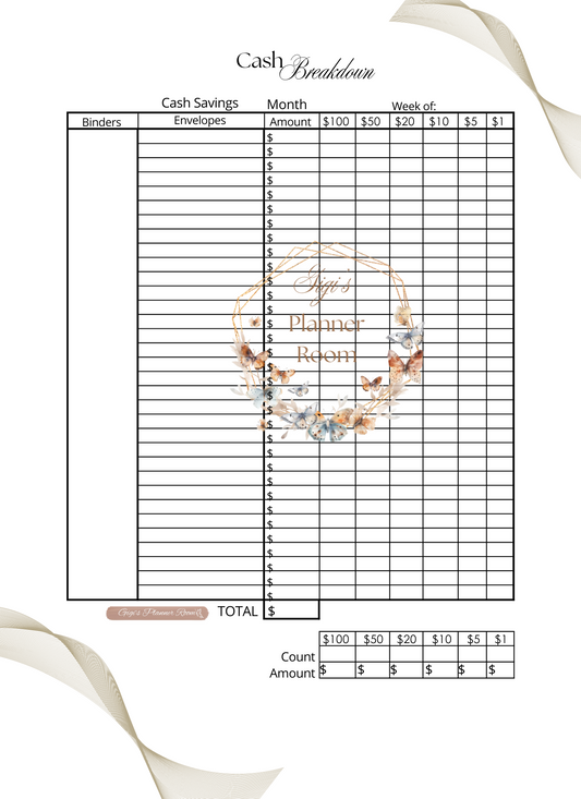 Cash Breakdown Sheet - 2 in 1