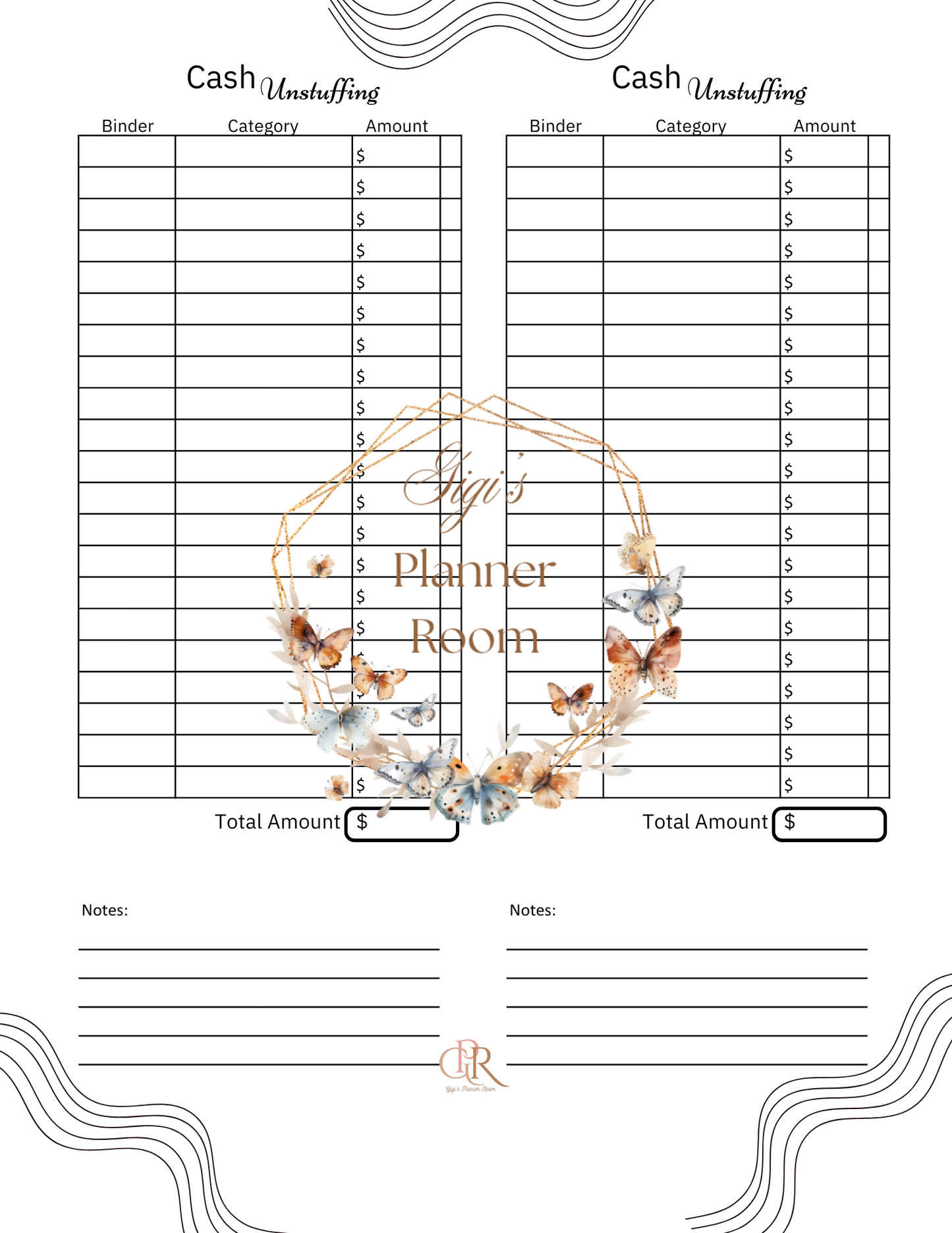 Cash Unstuffing Sheets